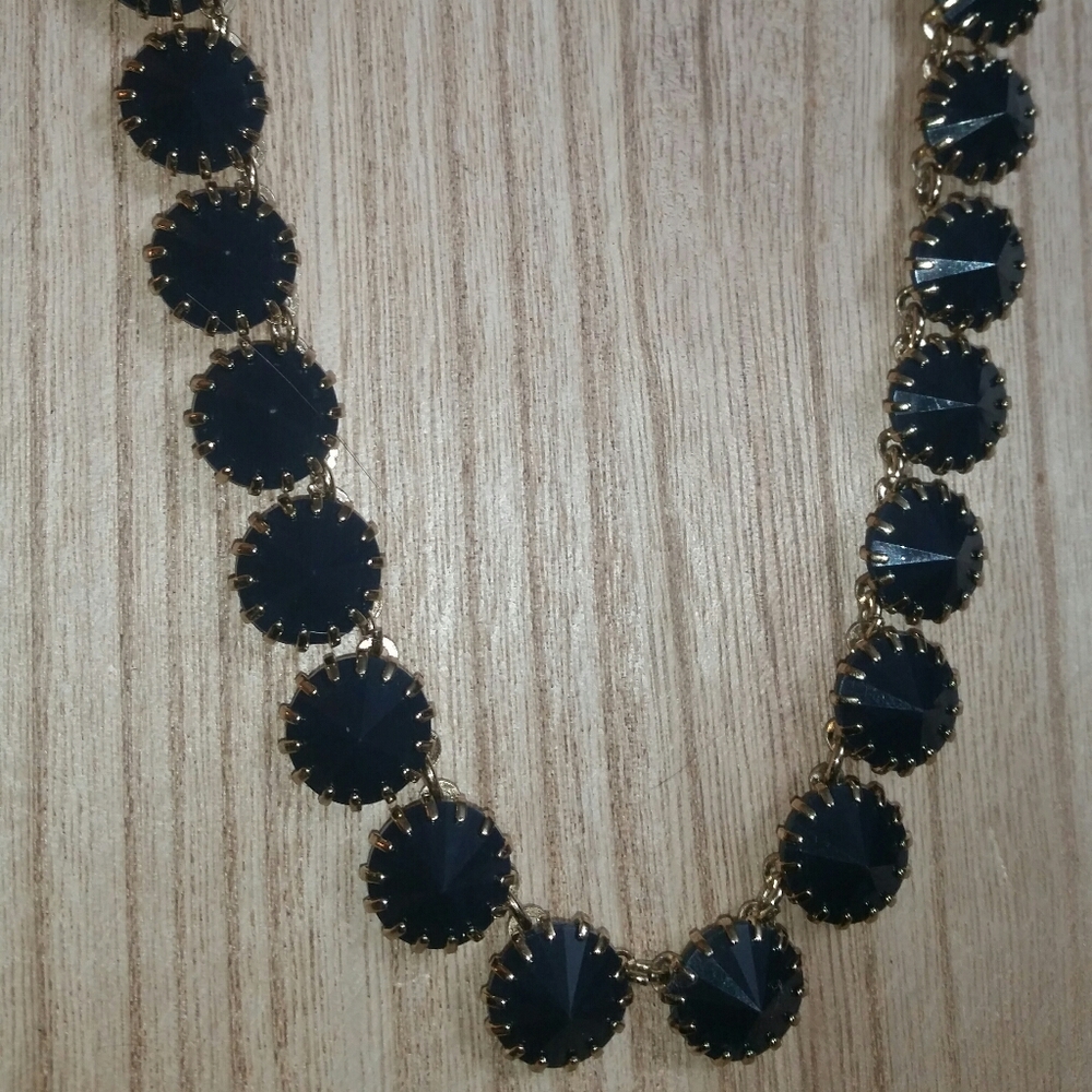J. Crew Gold/Midnight Blue 'Venus Flytrap' Necklac - Picture 4 of 8
